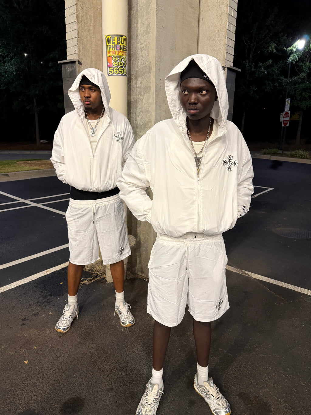 VLR NYLON WHITE SHORTS