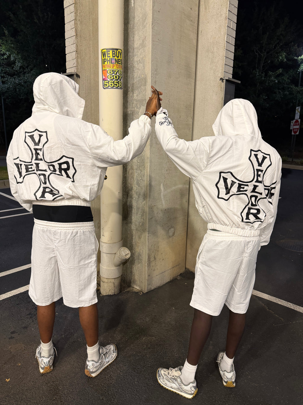 VLR NYLON WHITE SHORTS