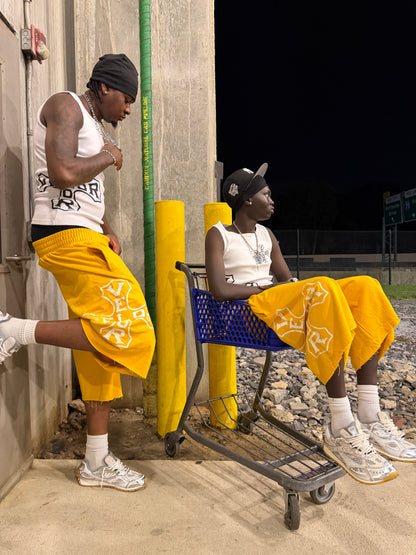 VLR YELLOW 3/4 SHORTS