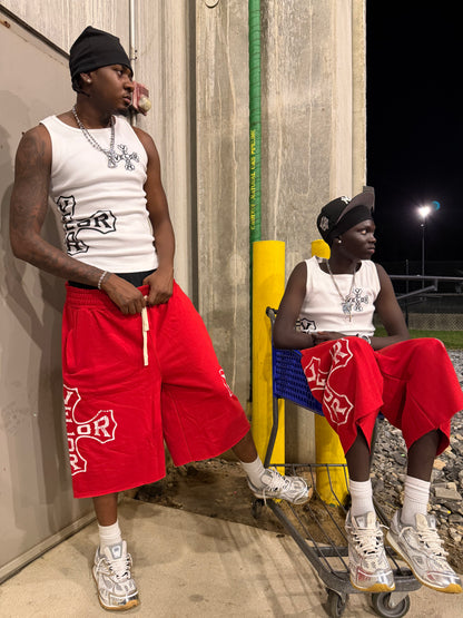 VLR RED 3/4 SHORTS